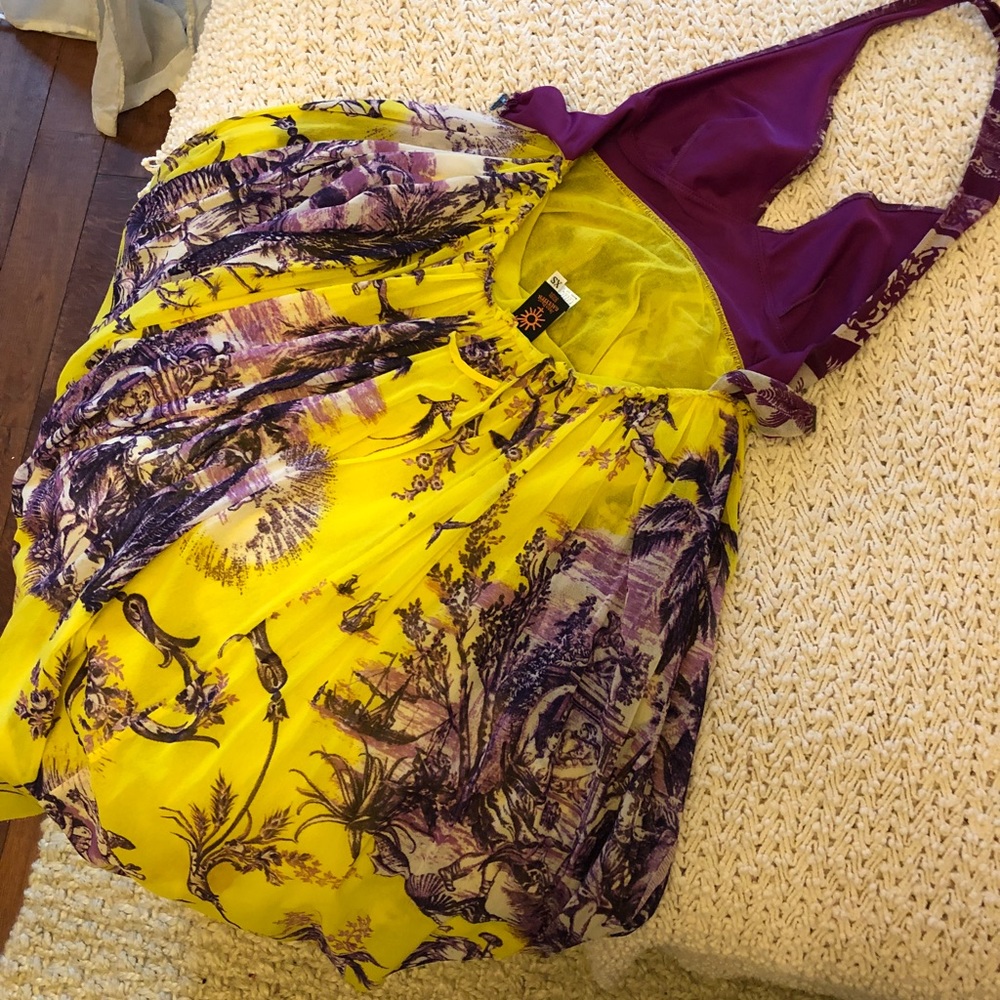 JEAN PAUL GAULTIER Yellow Purple Halter Dress